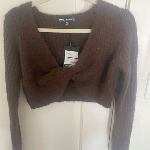 CARLI BYBEL X MISSGUIDED CHOCOLATE CO ORD FLUFFY KNIT SET - Picture 9 of 9